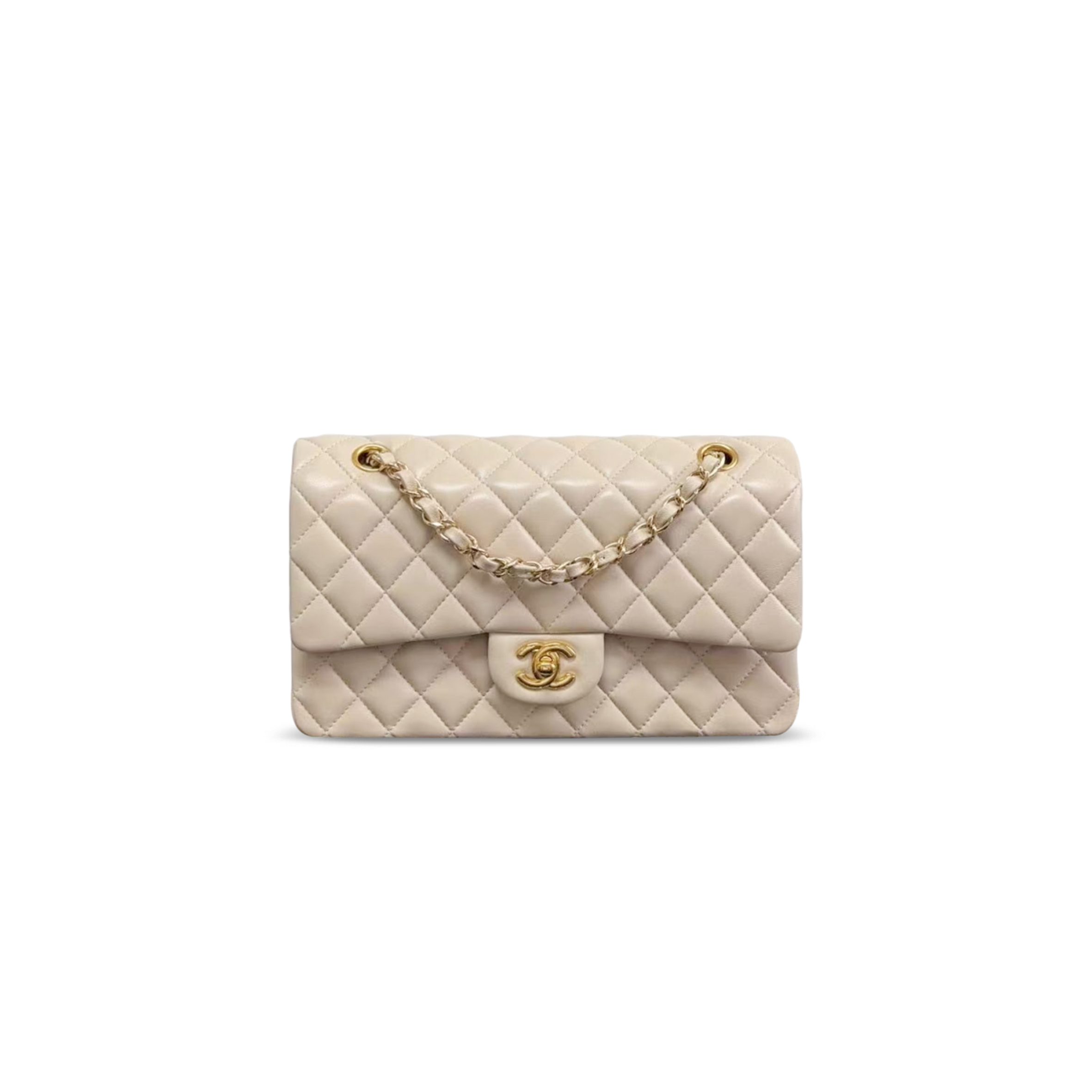 Ch**el classic beige flap bag (25.5*15.5*6.5cm)